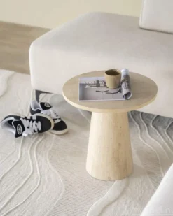 A-Meubel Bijzettafel Aime - 45cm - Beige - 95738