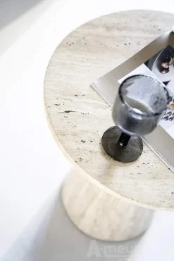 A-Meubel Bijzettafel Aime - 45cm - Beige - 95738