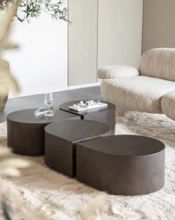 A-Meubel Bijzettafel Jules - 55cm - Bruin - 96245