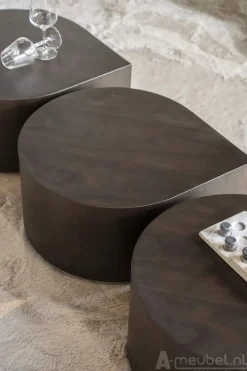 A-Meubel Bijzettafel Jules - 55cm - Bruin - 96245