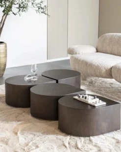 A-Meubel Bijzettafel Jules - 55cm - Bruin - 96245