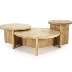 A-Meubel Bijzettafel Leoti Groot - Naturel - 240111