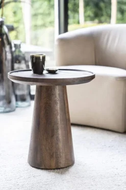 A-Meubel Bijzettafel Ron 46x49 - Bruin - 95650