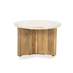 A-Meubel Bijzettafel Sara - 60cm - Beige/Bruin - 95899