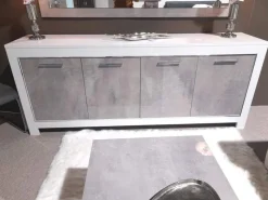 A-Meubel Dressoir Marknesse 4 Deurs Wit/Marmer