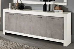 A-Meubel Dressoir Marknesse 4 Deurs Wit/Marmer