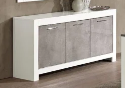A-Meubel Dressoir Marknesse 3 Deurs Wit/Marmer