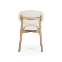 A-Meubel Eetkamerstoel Mikky Naturel hout - Beige Moon - 96174