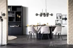 A-Meubel Eettafel Aron ovaal 300x110 - Zwart - 95673