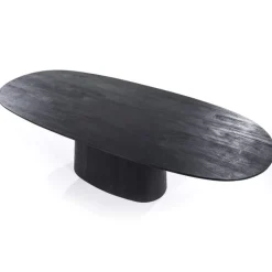 A-Meubel Eettafel Aron ovaal 300x110 - Zwart - 95673