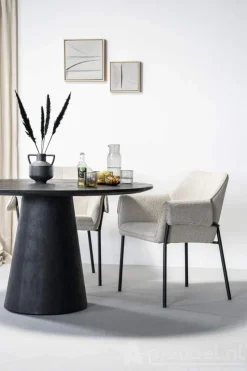 A-Meubel Eettafel Aron Rond - 130cm - Zwart - 95657