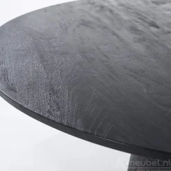 A-Meubel Eettafel Aron Rond - 130cm - Zwart - 95657