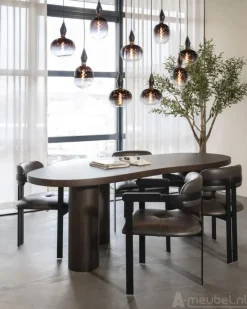 A-Meubel Eettafel Bobbie - 215cm - Zwart/Bruin - 96249