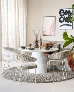 A-Meubel Eettafels Elin - 130cm - Wit - 95982