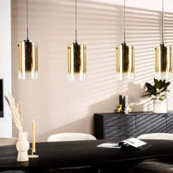 A-Meubel Hanglamp 4 lichts Goud