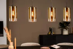 A-Meubel Hanglamp 4 lichts Goud