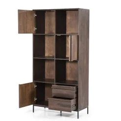 A-Meubel Kabinet Jimmy 3-deurs 2-laden - Bruin - 95868