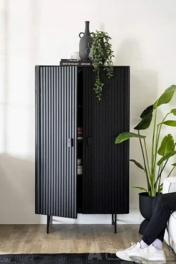 A-Meubel Kabinet Remi 2-deurs. - Zwart - 95667