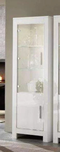 A-Meubel Kolomkast Glas Marknesse Wit