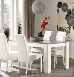 A-Meubel Marknesse Eettafel Wit/Marmer