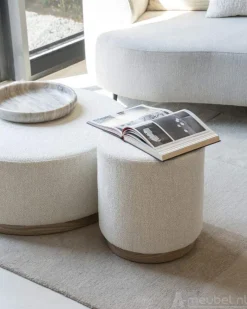 A-Meubel Poef Avah Small - Beige Mantz - 96299