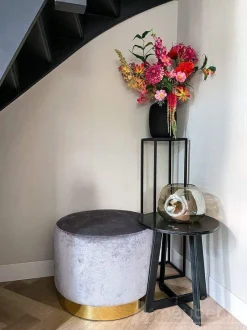 A-Meubel Poef Lexmond 80x47cm met spiegelrand