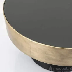 A-Meubel Salontafel Bunga 75cm - Goud/Zwart - 210039