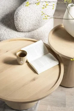 A-Meubel Salontafel Leia 66x39cm - Naturel - 96163