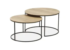 A-Meubel Salontafel Windsor Rond 2-Delige Set