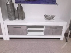 A-Meubel TV meubel Groot Marknesse Wit/Marmer
