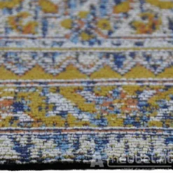 A-Meubel Vloerkleed Norwich Blauw-Goud